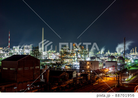 周南工場夜景を太崋山よりタイムラプス撮影 周南工場夜景を太崋山よりタイムラプス撮影 88701956