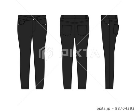 スキニーパンツ・スキニージーンズ ベクターテンプレートイラスト スキニーパンツ・スキニージーンズ ベクターテンプレートイラスト 88704293
