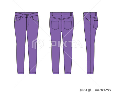 スキニーパンツ・スキニージーンズ ベクターテンプレートイラスト スキニーパンツ・スキニージーンズ ベクターテンプレートイラスト 88704295