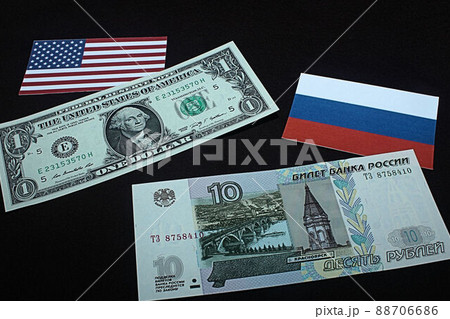 【米ドル・ロシアルーブル・為替・FX・株などに関する記事のサムネイルに】ロシアルーブル紙幣とチャート 【米ドル・ロシアルーブル・為替・FX・株などに関する記事のサムネイルに】ロシアルーブル紙幣とチャート 88706686