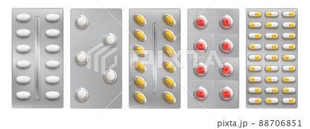 Pill blisters, medicine tablets and capsules packs 88706851
