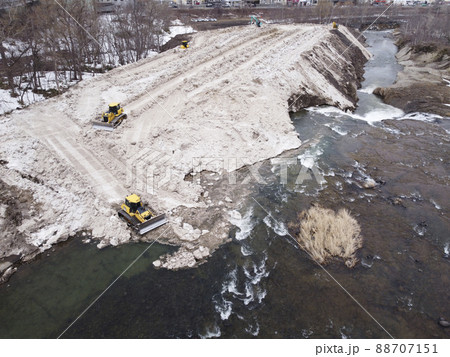 雪堆積場の様子（空撮） 88707151