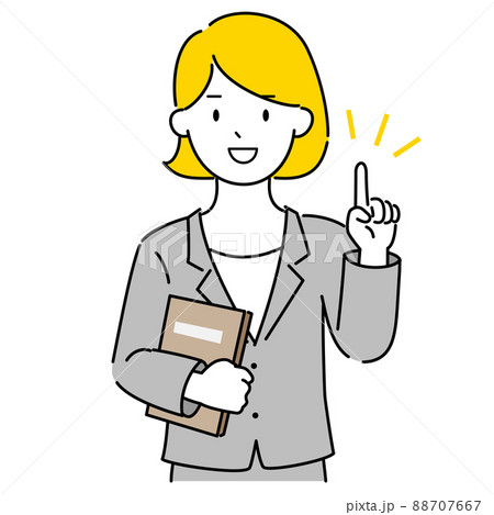 女性 コンサルタント 指さし 頼れる プロ イラスト素材のイラスト素材