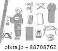 浴衣の女性と着付けアイテム 88708762