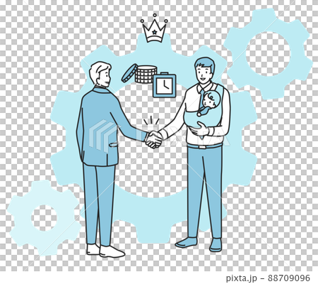 Child-rearing men and businessmen with job-type employment 88709096