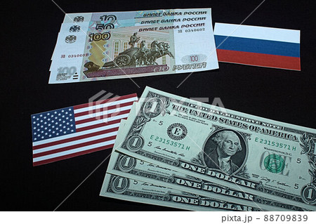 【米ドル・ロシアルーブル・為替・FX・株などに関する記事のサムネイルに】ロシアルーブル紙幣とチャート 【米ドル・ロシアルーブル・為替・FX・株などに関する記事のサムネイルに】ロシアルーブル紙幣とチャート 88709839