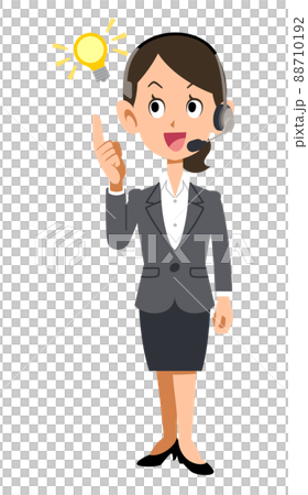一個戴著耳機和西裝的女人激發了一個想法 一個戴著耳機和西裝的女人激發了一個想法 88710192