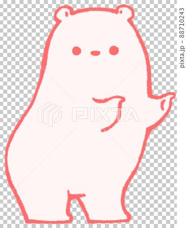 Polar bear pointing with both front legs (red) 88710243