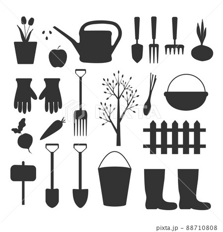 Garden tools. Garden. Set of flat icons. Vector illustration for design and print 88710808