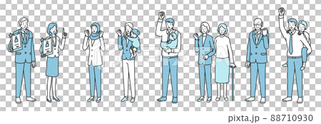 ガッツポーズの人々と雇用主 88710930