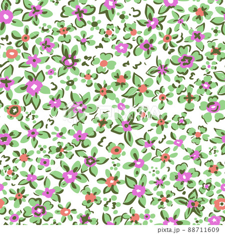 Ditsy flower seamless pattern. Simple floral texture. Flower silhouettes. Different meadow plants. Summer botanical background. For fabric and texture, Ditsy flower seamless pattern. Simple floral texture. Flower silhouettes. Different meadow plants. Summer botanical background. For fabric and texture, 88711609