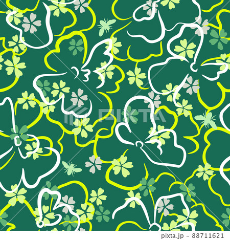Summer nature botanical background. Large and small daisy flowers. Floral seamless pattern. Outline contour drawing. Flat shadow flowers ornament with simple design. Good for textile and fabric. Summer nature botanical background. Large and small daisy flowers. Floral seamless pattern. Outline contour drawing. Flat shadow flowers ornament with simple design. Good for textile and fabric. 88711621