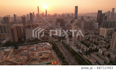 aerial view of Shenzhen special economic zone. aerial view of Shenzhen special economic zone. 88712483