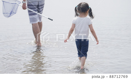 磯遊びする3歳の子供（レジャー・海） 88712769