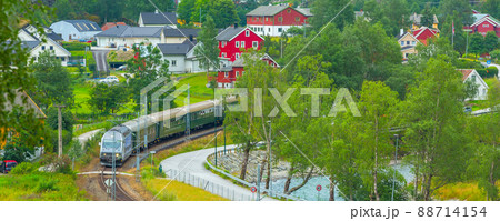 Flam, Norway Flamsbana train to Myrdal banner 88714154