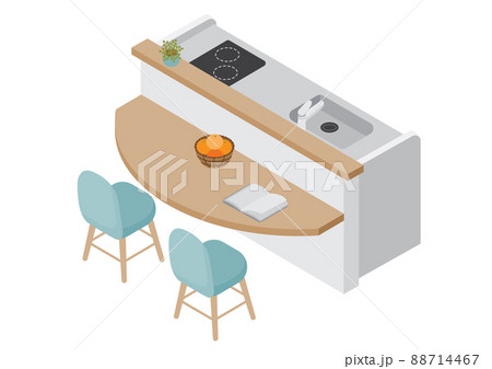 アイソメトリック＿カウンターキッチン 88714467