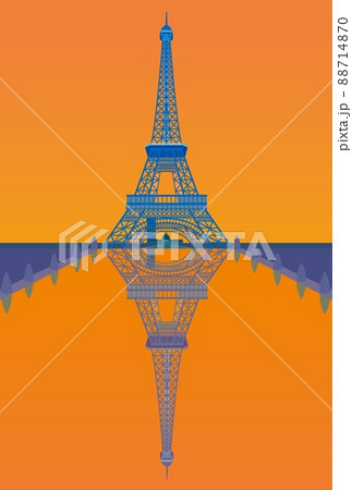 エッフェル塔　tour　eiffel　パリ　paris　トロカデロ庭園　夕景 88714870