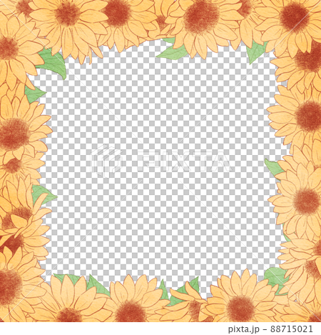 Background material_watercolor style_sunflower 88715021