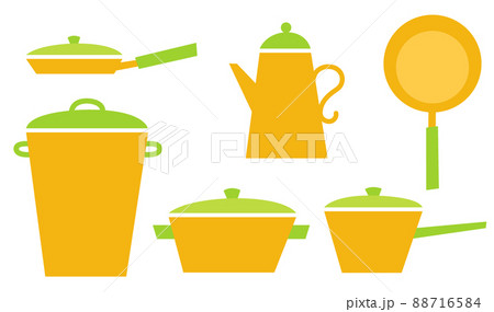 北欧風キッチン鍋セット-黄＆緑の二色 88716584