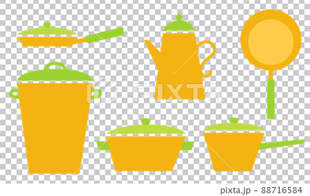 北欧風キッチン鍋セット-黄＆緑の二色 88716584