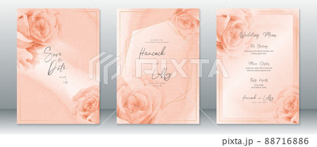 Wedding invitation card orange background Wedding invitation card orange background 88716886