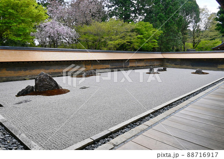 2022年春に参拝した京都市の世界遺産龍安寺の石庭 88716917