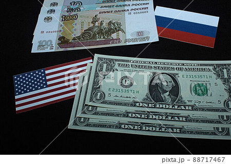 【米ドル・ロシアルーブル・為替・FX・株などに関する記事のサムネイルに】ロシアルーブル紙幣とチャート 【米ドル・ロシアルーブル・為替・FX・株などに関する記事のサムネイルに】ロシアルーブル紙幣とチャート 88717467