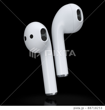 Wireless bluetooth white headphones isolated on black background 88718253