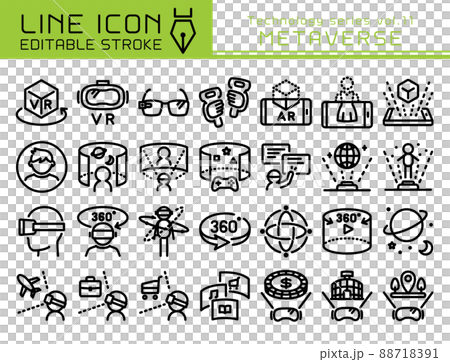 Line Icon Technology Series vol.11 Metaverse VR AR 88718391