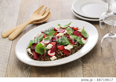 緑レンズ豆サラダ 88719617