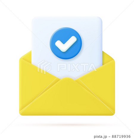 Envelope with paper documents icon. 88719936