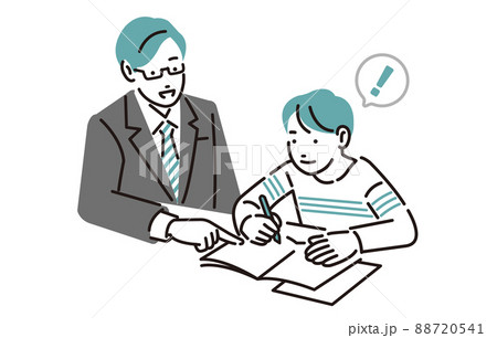 人物 学習塾で勉強をする小学生の男の子 人物 学習塾で勉強をする小学生の男の子 88720541