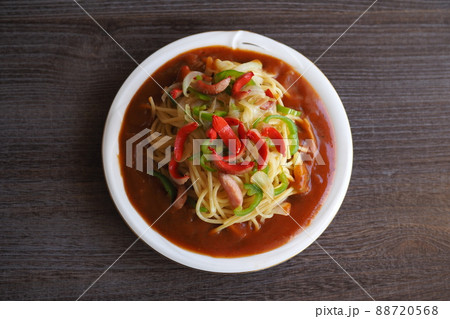 名古屋飯あんかけパスタ俯瞰 88720568