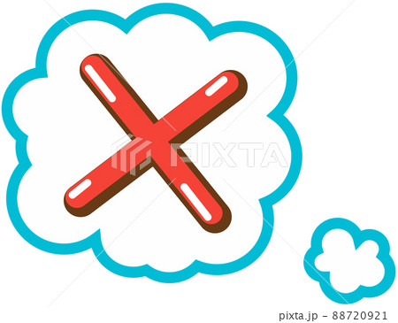 Red cross, symbol of denial, rejection, deletion. No icon for negative voice, choice sticker Red cross, symbol of denial, rejection, deletion. No icon for negative voice, choice sticker 88720921