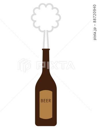 瓶ビールから泡が吹き出しているイラスト 88720940