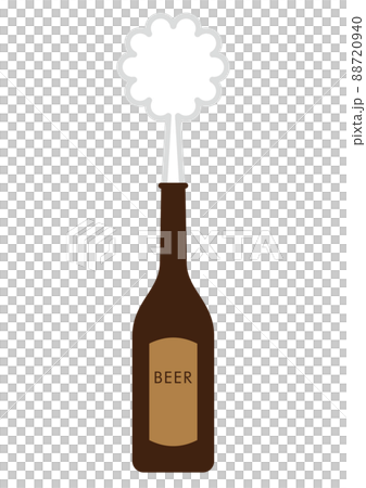 瓶ビールから泡が吹き出しているイラスト 88720940