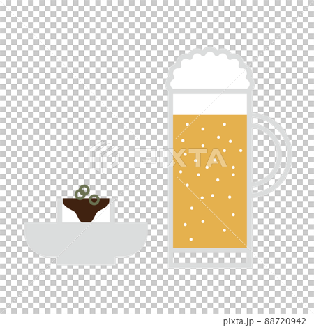 ビールと冷奴のイラスト 88720942