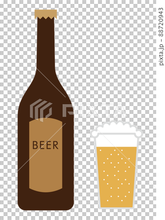 瓶ビールとグラスのイラスト 88720943