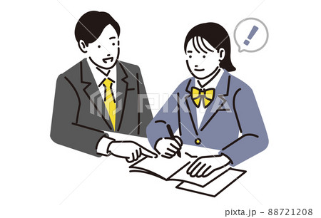 人物 学習塾で勉強をする高校生の女の子 88721208