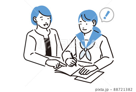 人物 学習塾で勉強をする中学生の女の子 88721382