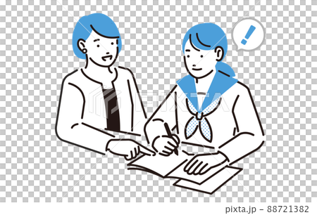 A junior high school girl studying at a cram school 88721382