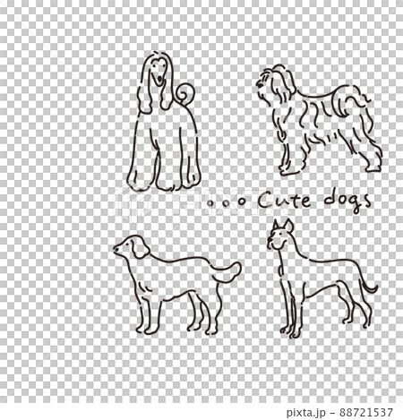 Dog vector line drawing set 88721537