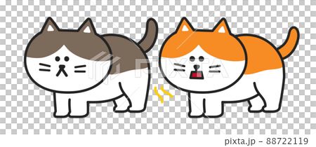 Illustration of a cat that smells anus and causes a flehmen response 88722119