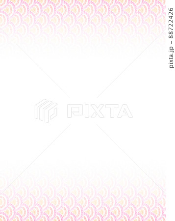 背景素材 オイルパステルで描かれた鱗柄 赤色系 中央から上下に濃くなるグラデーション 縦 他色有 88722426