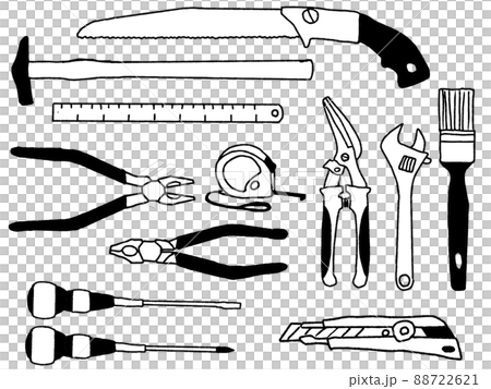 Hand drawn DIY tool set Hand drawn DIY tool set 88722621