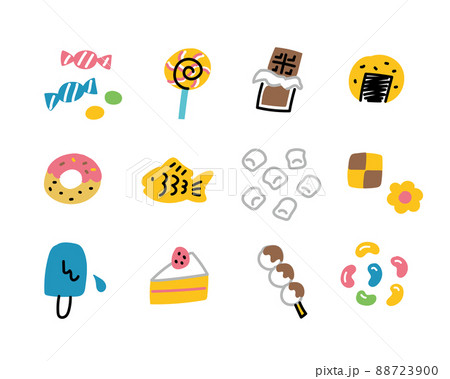おやつイラストいろいろ アタリケイ(罫線なし) おやつイラストいろいろ アタリケイ(罫線なし) 88723900