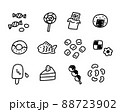 おやつイラストいろいろ モノクロ おやつイラストいろいろ モノクロ 88723902