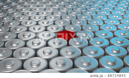Dead Lithium Battery cell - electrical power supply of rechargeable source - 3D illustration Dead Lithium Battery cell - electrical power supply of rechargeable source - 3D illustration 88724843