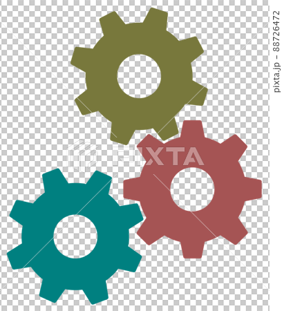 Illustration of the inside of a machine where gears rotate in conjunction Illustration of the inside of a machine where gears rotate in conjunction 88726472