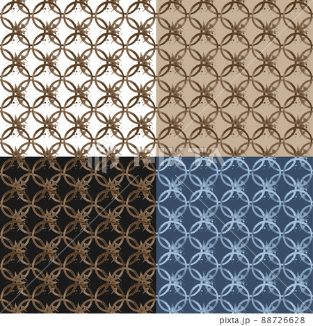 set of seamless patterns with Coffee mug footprint grunge texture. Ornament for decoration and printing on fabric. Design element. Vector set of seamless patterns with Coffee mug footprint grunge texture. Ornament for decoration and printing on fabric. Design element. Vector 88726628